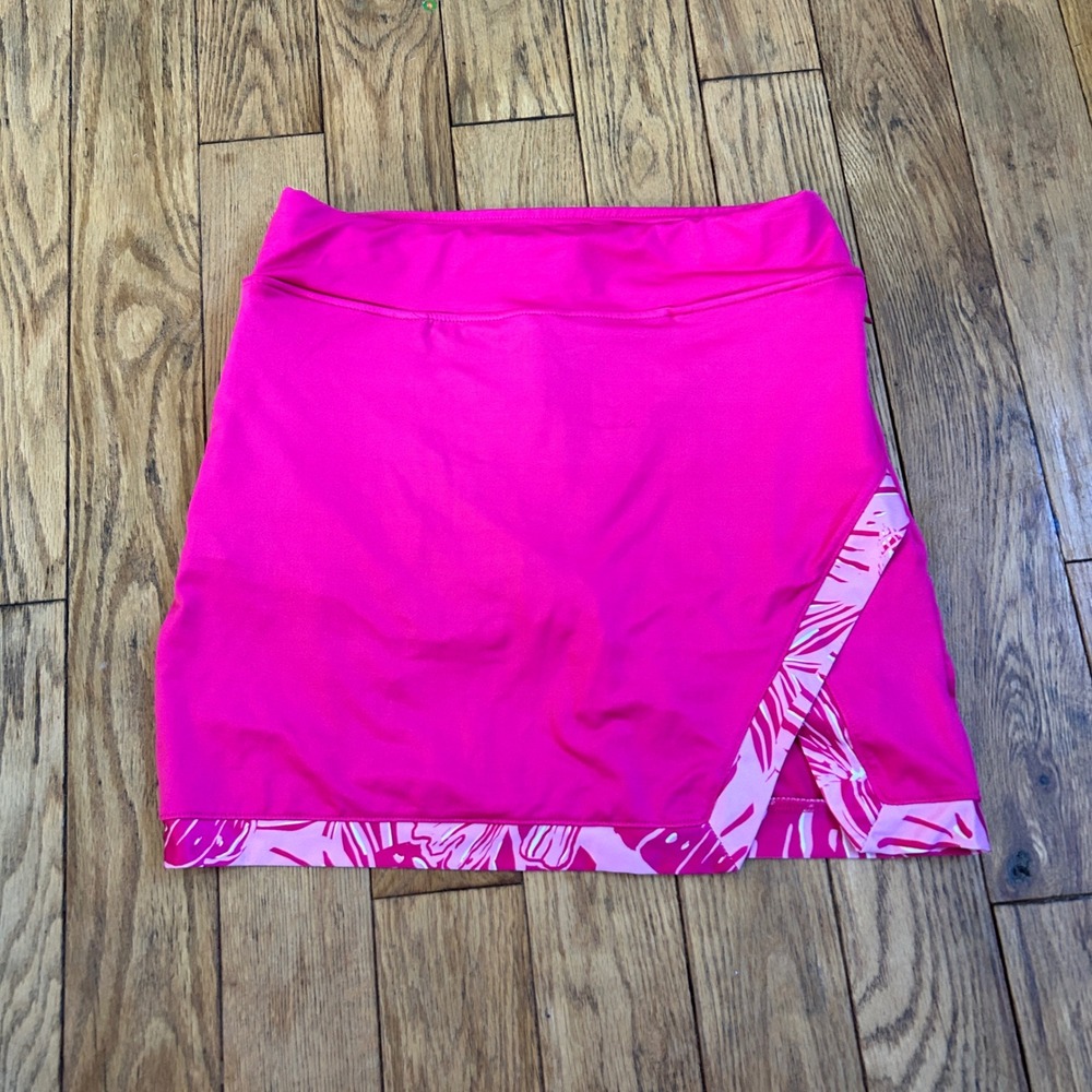 Stella Parker Sport Hot Pink Tropical Floral Trim Athletic Skort XS Tennis Golf